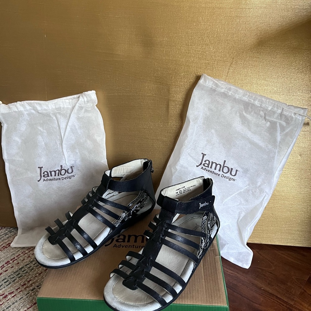 Jambu Bonsai Black Strappy Sandals